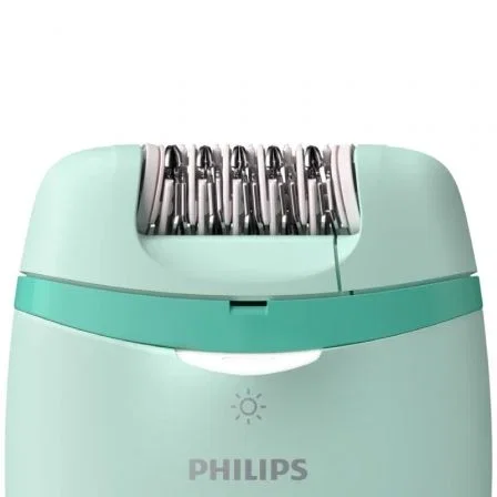 Philips BRE265/00 Depiladora Satinelle Essential con Cable, Luz Opti-Light, 2 Velocidades, 3 Accesorios, Cabezal Lavable para Piernas y Zonas Sensibles